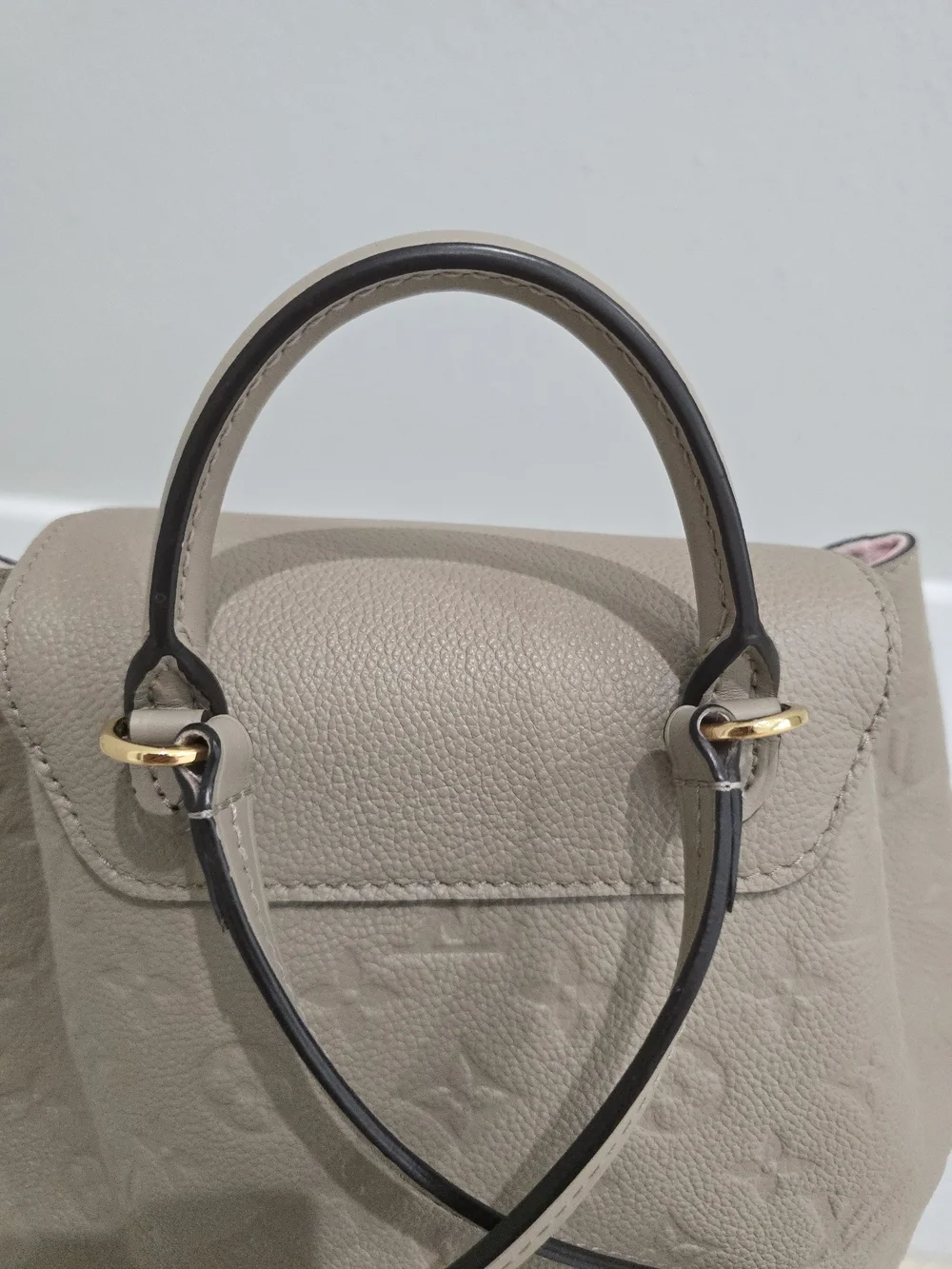 Louis Vuitton  Montsouris Backpack Turtledove Empreinte Leather Pink Interior